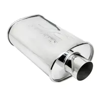 DC Sports Universal Oval Muffler 2.5" Inlet 3" Outlet - Image 1